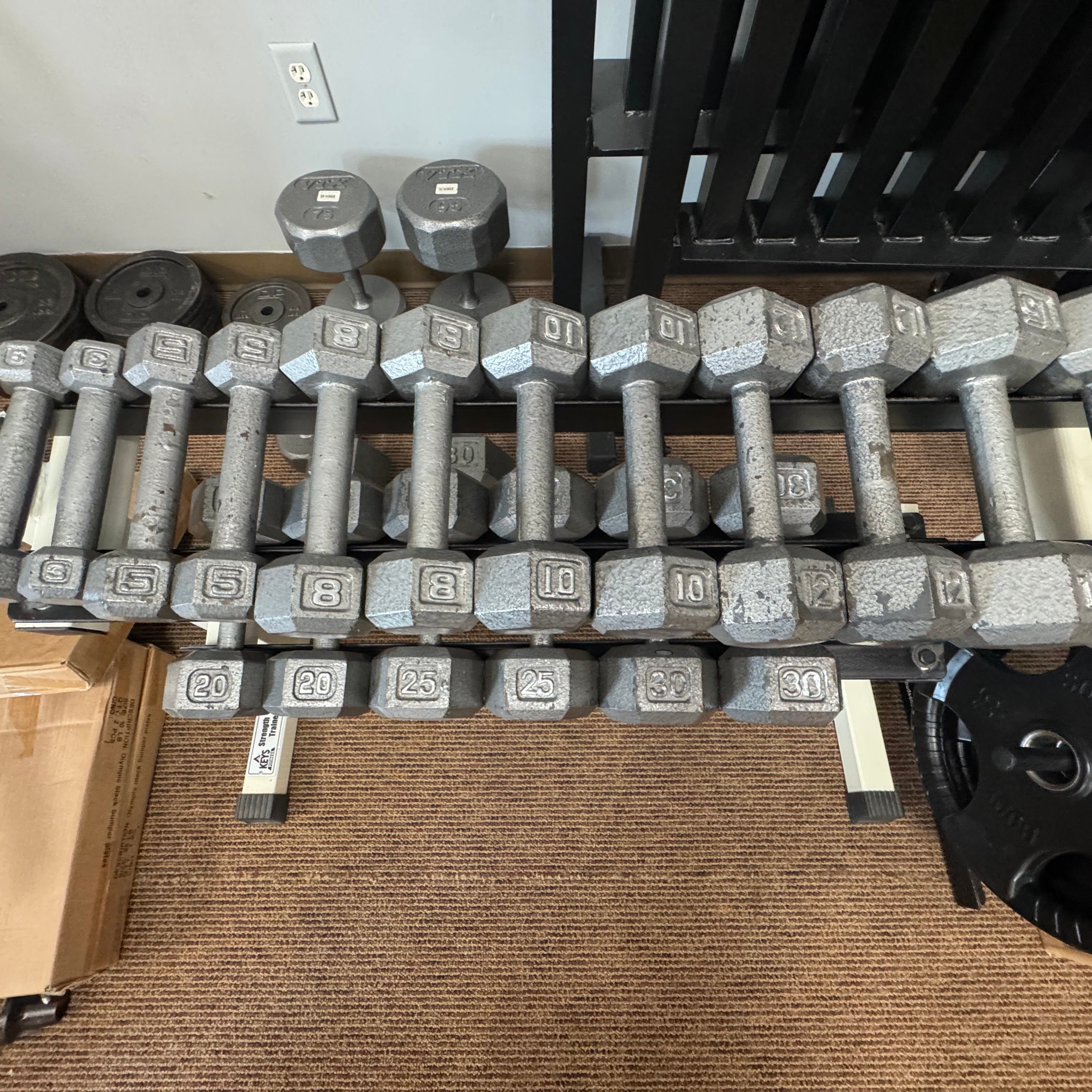 Pre-owned Dumbell Set with 2 Tier Rack
