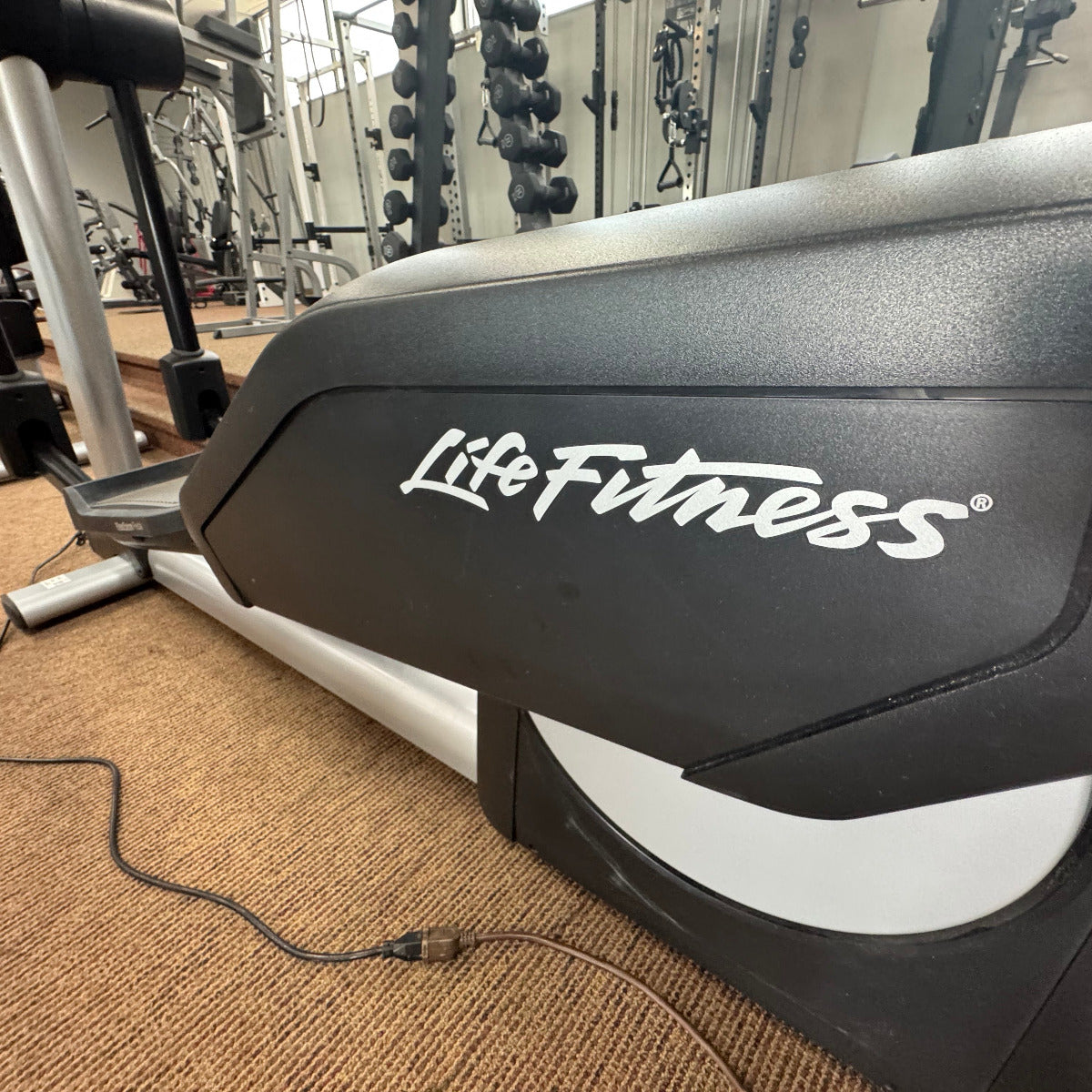 Life Fitness exercise bike in a gym setting