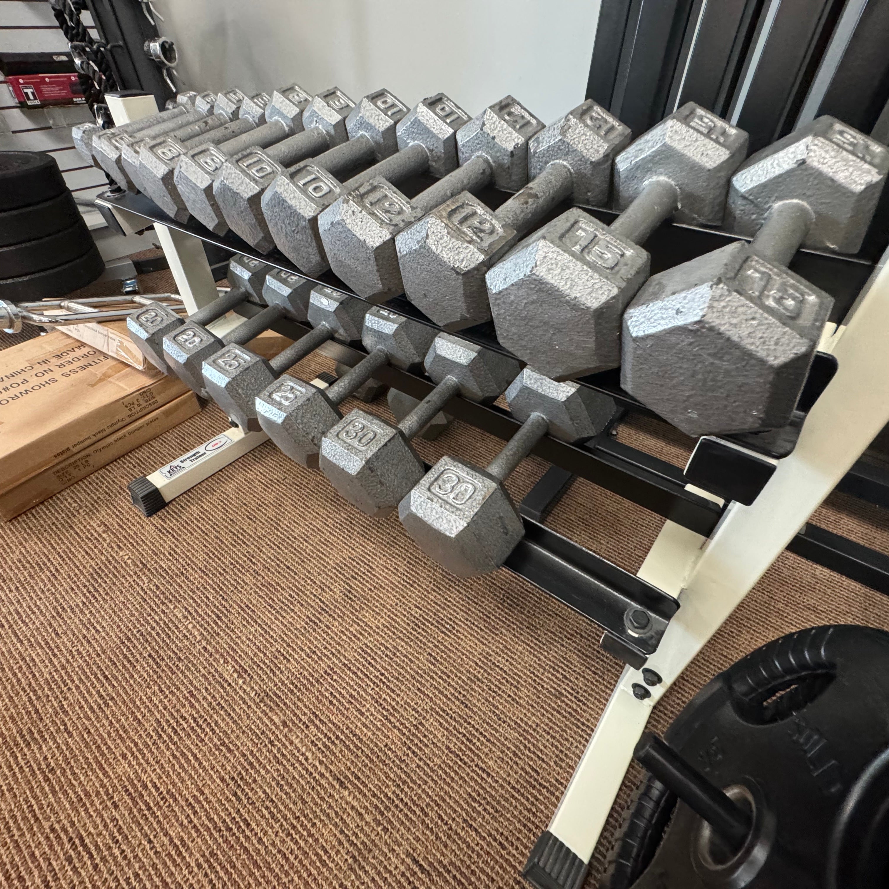 Pre-owned Dumbell Set with 2 Tier Rack